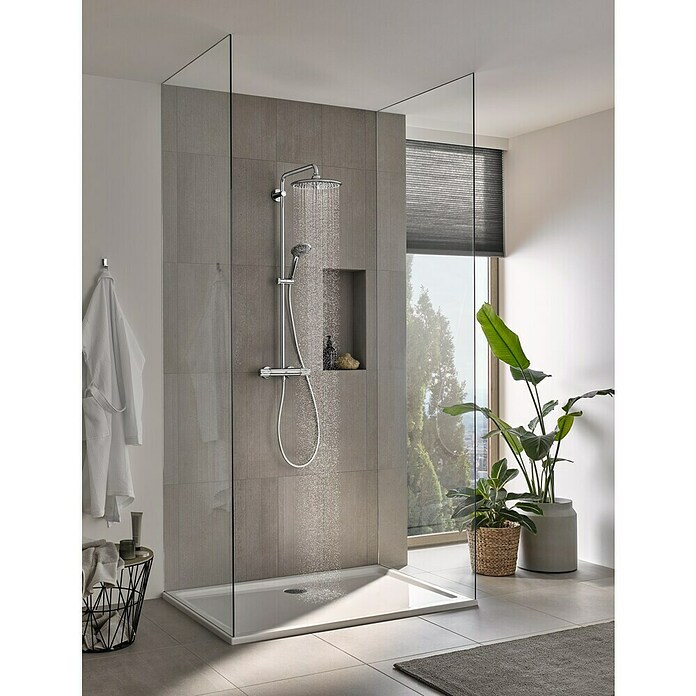 Grohe Vitalio Joy Duschsystem 260 (Mit Thermostatarmatur, Lochabstand: 100,5 cm, Anzahl Strahlarten: 3 Stk., Chrom) | BAUHAUS