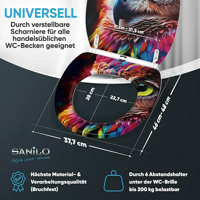 SANILO WC-Sitz Aurora mit Schnellverschluss - MDF, Pink, Mit Absenkautomatik