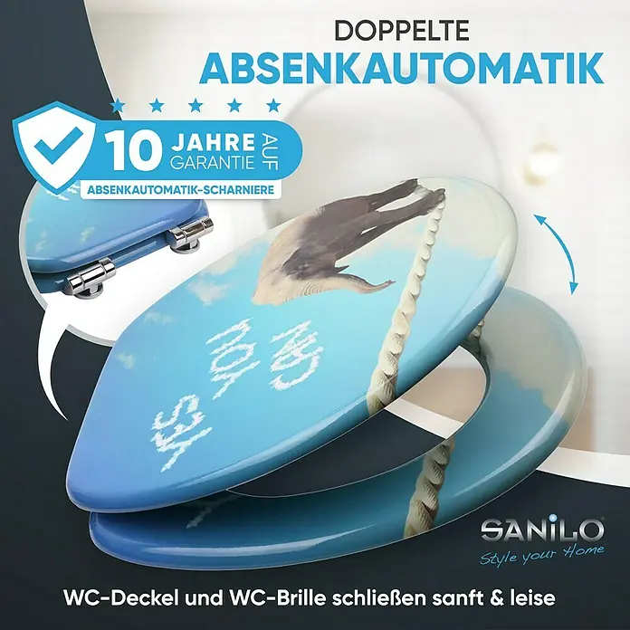 SANILO WC-Sitz Yes you can mit Absenkautomatik - MDF, Blau, Mit Absenkautomatik