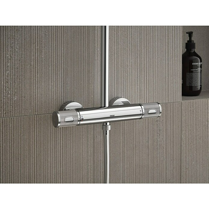 Grohe Vitalio Joy Duschsystem 260 (Mit Thermostatarmatur, Lochabstand: 100,5 cm, Anzahl Strahlarten: 3 Stk., Chrom) | BAUHAUS
