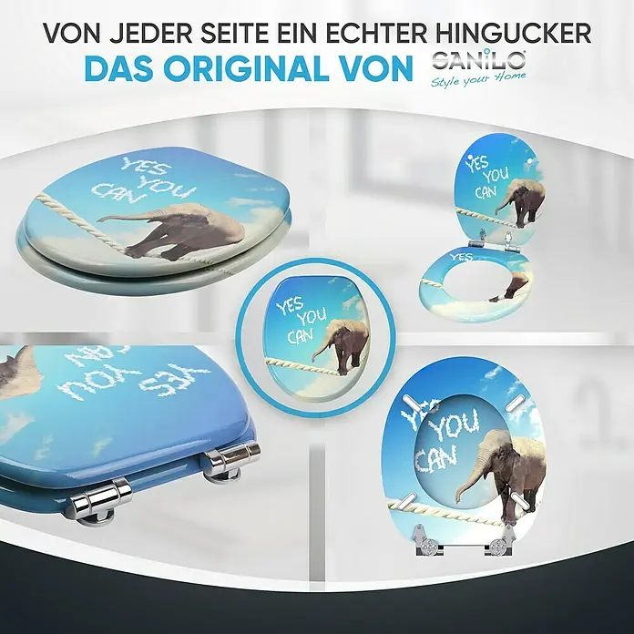 SANILO WC-Sitz Yes you can mit Absenkautomatik - MDF, Blau, Mit Absenkautomatik