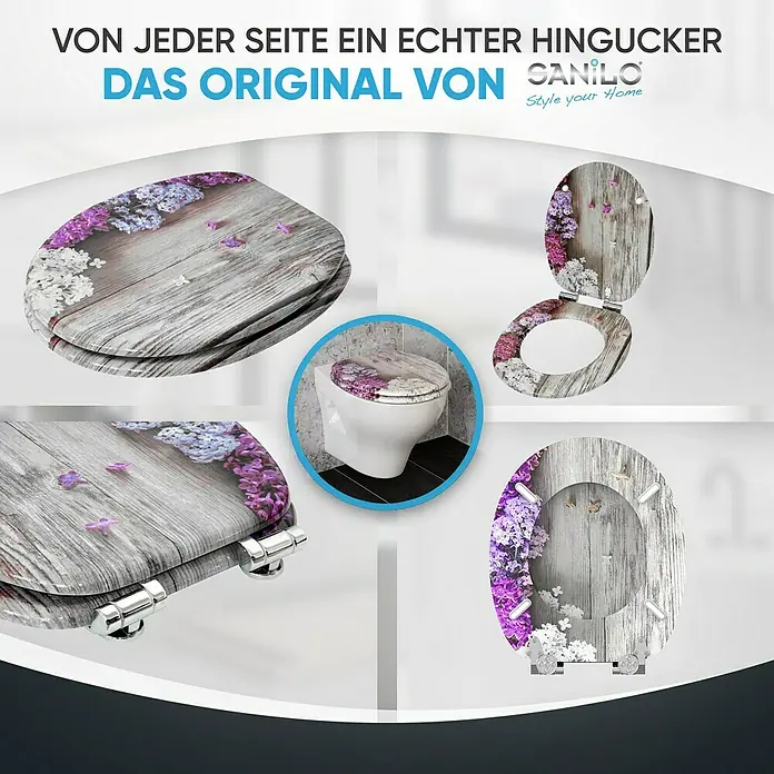 SANILO WC-Sitz Flieder mit Absenkautomatik - MDF, Violett, Mit Absenkautomatik