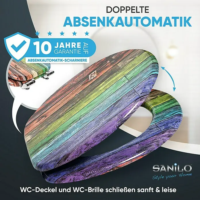 SANILO WC-Sitz Rainbow mit Absenkautomatik - MDF, Multicolor, Mit Absenkautomatik