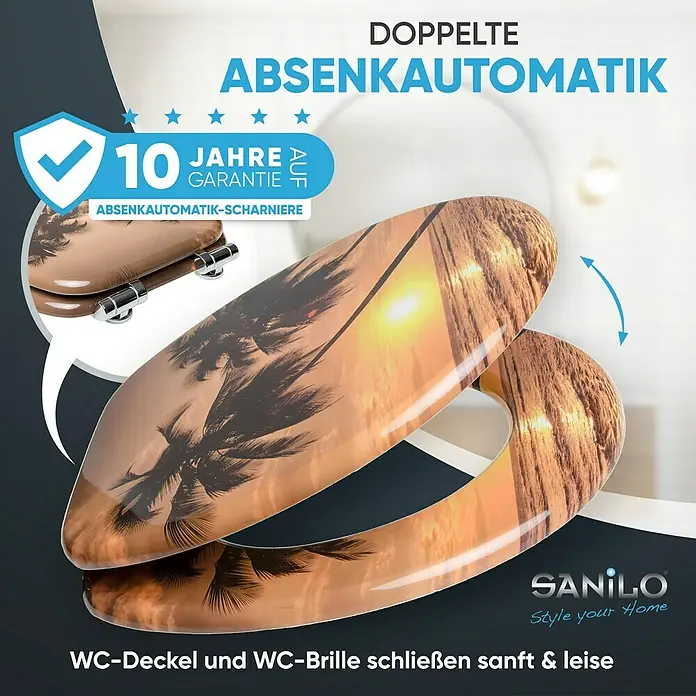 SANILO WC-Sitz Summer mit Absenkautomatik - MDF, Orange, Mit Absenkautomatik