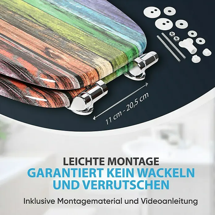 SANILO WC-Sitz Rainbow mit Absenkautomatik - MDF, Multicolor, Mit Absenkautomatik