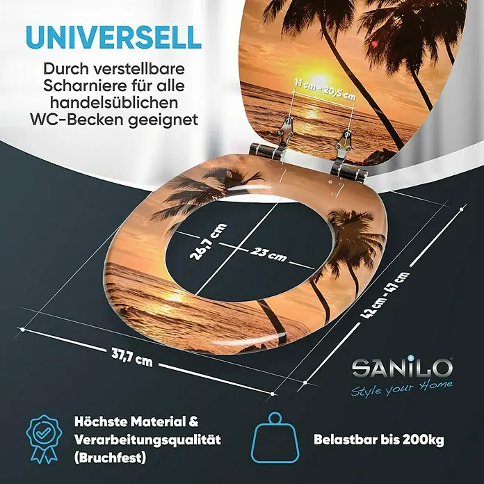 SANILO WC-Sitz Summer mit Absenkautomatik - MDF, Orange, Mit Absenkautomatik