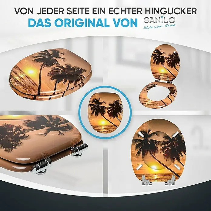 SANILO WC-Sitz Summer mit Absenkautomatik - MDF, Orange, Mit Absenkautomatik
