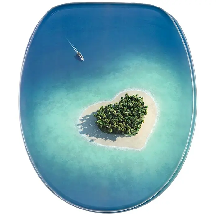 SANILO WC-Sitz Dream Island mit Absenkautomatik - MDF, Blau, Mit Absenkautomatik