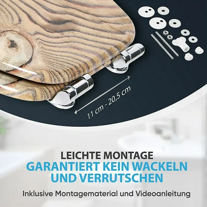 SANILO WC-Sitz Grain mit Absenkautomatik - MDF, Braun, Mit Absenkautomatik