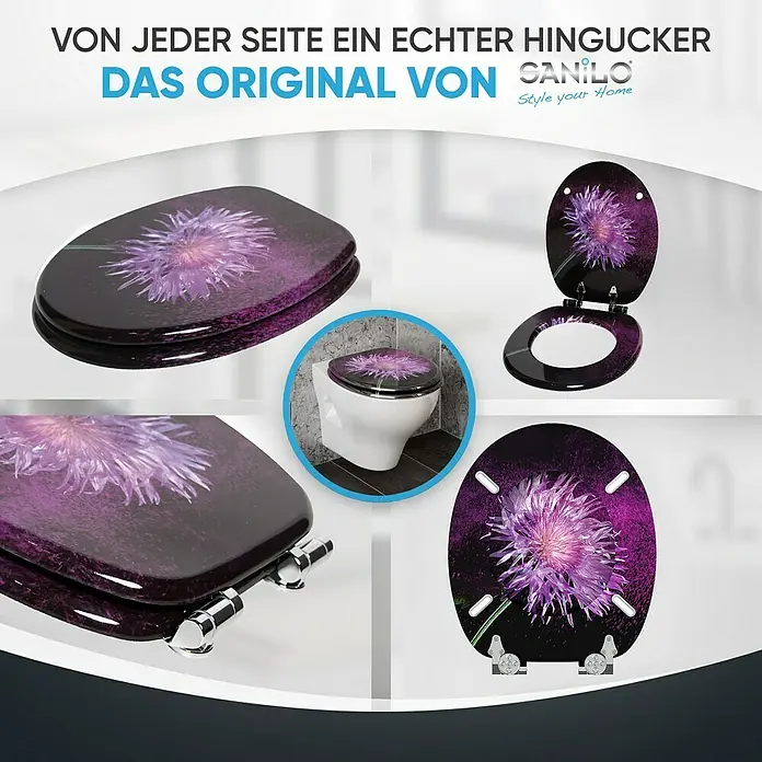 SANILO WC-Sitz Purple Dust mit Absenkautomatik - MDF, Violett, Mit Absenkautomatik