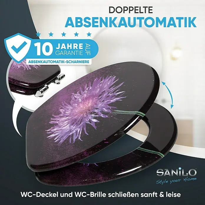 SANILO WC-Sitz Purple Dust mit Absenkautomatik - MDF, Violett, Mit Absenkautomatik
