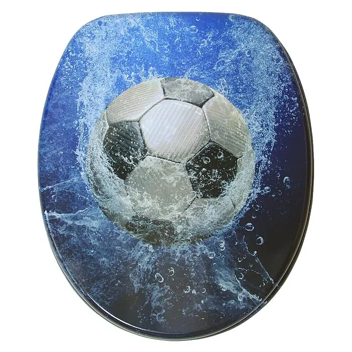 SANILO WC-Sitz Soccer mit Absenkautomatik - MDF, Blau, Mit Absenkautomatik