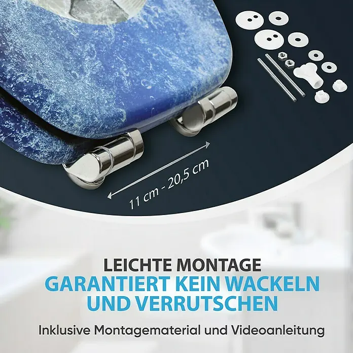 SANILO WC-Sitz Soccer mit Absenkautomatik - MDF, Blau, Mit Absenkautomatik