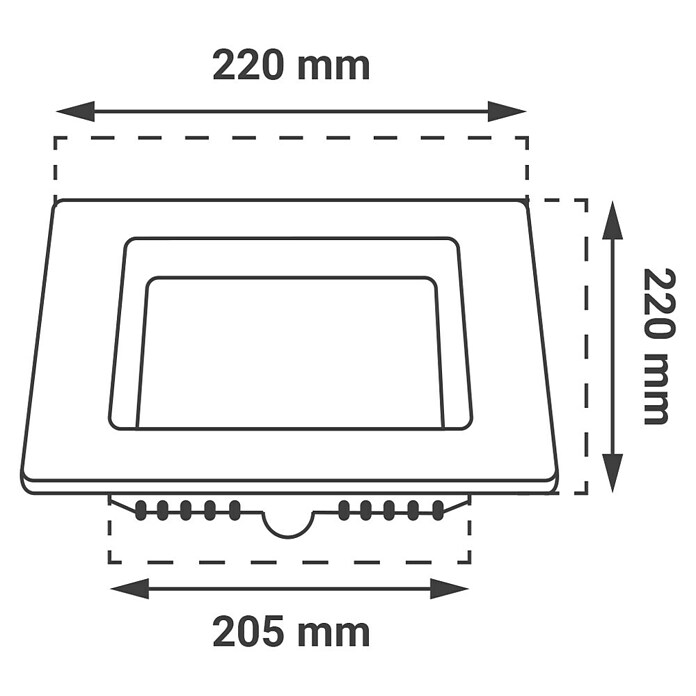 Green Tech Ugradbena LED svjetiljka  (18 W, D x Š x V: 220 x 220 x 25 mm, Bijela) | BAUHAUS