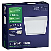 Green Tech LED panel  (18 W, D x Š x V: 210 x 210 x 40 mm, Bijela) | BAUHAUS