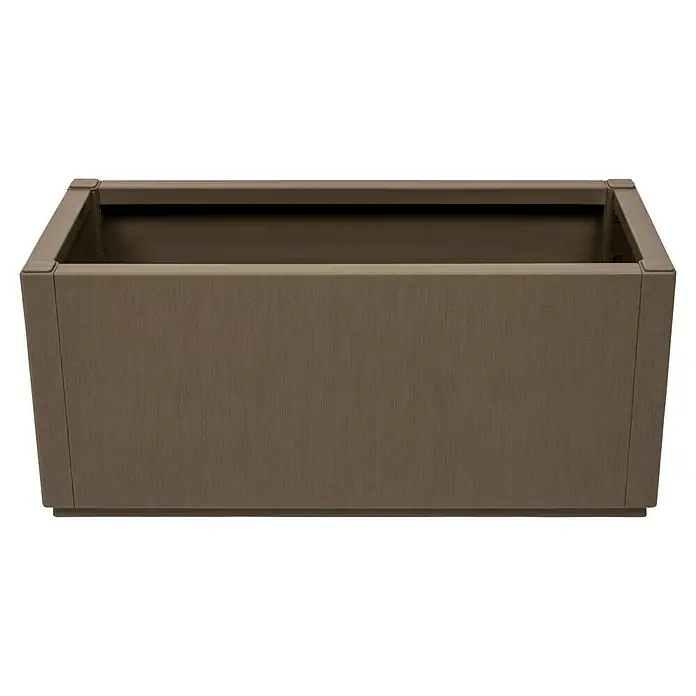 Pflanzkasten Set - Außenmaß (L x B x H): 80 x 36 x 140 cm, Kunststoff, Taupe, mit Spalier, 2 Stk. - Brauner rechteckiger Pflanzkasten mit texturierter Oberfläche.