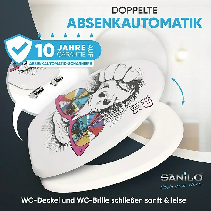 SANILO WC-Sitz Stay Cool mit Absenkautomatik - MDF, Multicolor, Mit Absenkautomatik