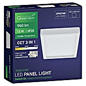 Green Tech LED panel  (12 W, D x Š x V: 160 x 160 x 40 mm, Bijela) | BAUHAUS