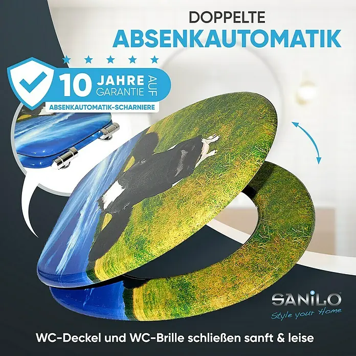 SANILO WC-Sitz Kuhkopf mit Absenkautomatik - MDF, Multicolor, Mit Absenkautomatik