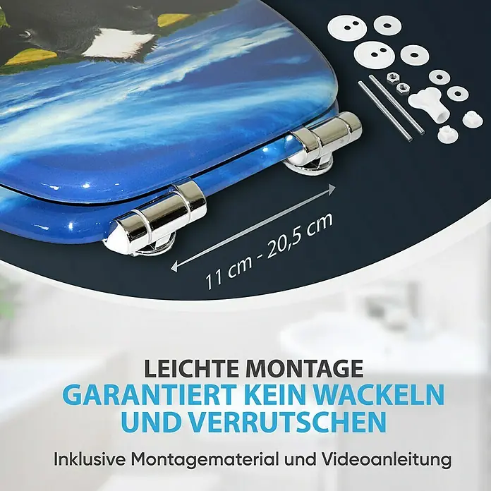 SANILO WC-Sitz Kuhkopf mit Absenkautomatik - MDF, Multicolor, Mit Absenkautomatik