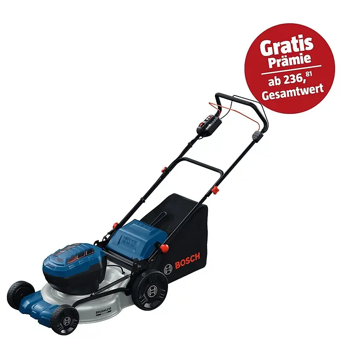 Bosch Professional AMPShare 18V Akku-Rasenmäher GRA18V2-46 SP - Ohne Akku, Schnittbreite: 46 cm - Bosch Akku-Rasenmäher in Blau und Schwarz mit bürstenlosem Motor und Fangkorb.