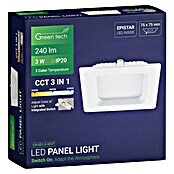 Green Tech Ugradbena LED svjetiljka  (3 W, D x Š x V: 82 x 82 x 25 mm, Bijela) | BAUHAUS