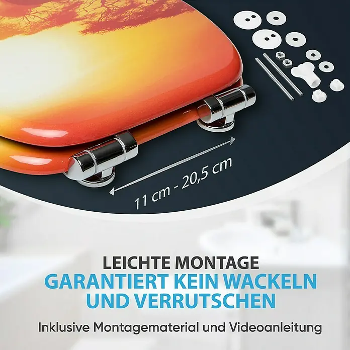 SANILO WC-Sitz Savanne mit Absenkautomatik - MDF, Orange, Mit Absenkautomatik