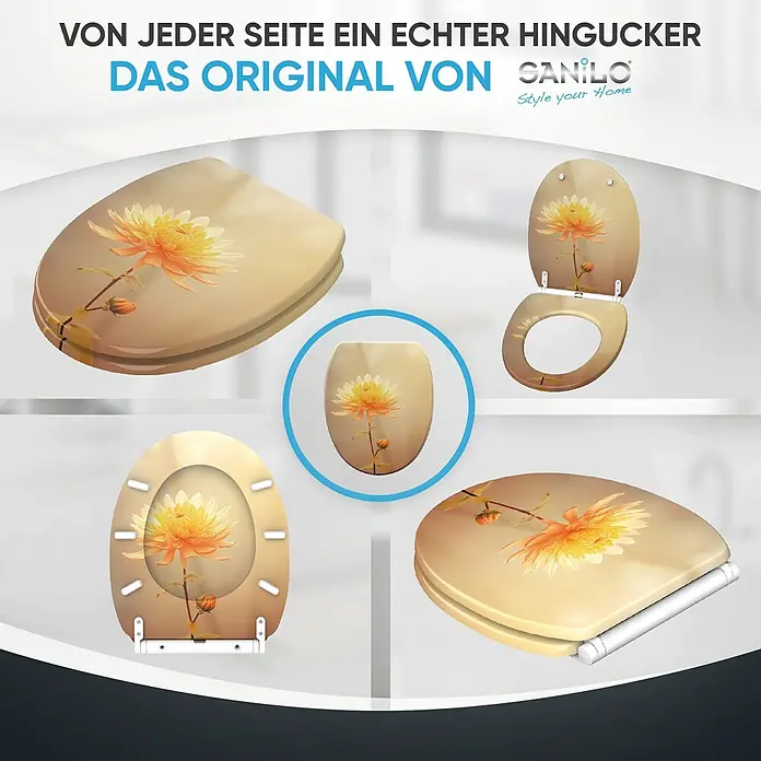 SANILO WC-Sitz Mum mit Schnellverschluss - MDF, Orange, Mit Absenkautomatik
