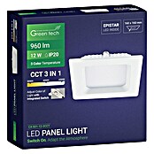 Green Tech Ugradbena LED svjetiljka  (12 W, D x Š x V: 170 x 170 x 25 mm, Bijela) | BAUHAUS