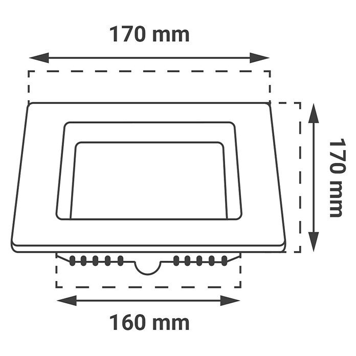 Green Tech Ugradbena LED svjetiljka  (12 W, D x Š x V: 170 x 170 x 25 mm, Bijela) | BAUHAUS