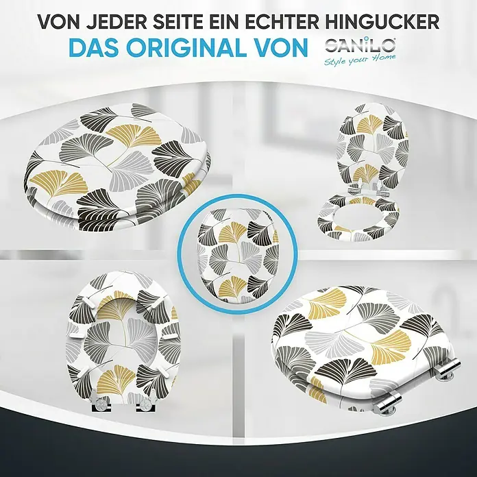 SANILO WC-Sitz Ginkgo mit Absenkautomatik - MDF, Weiß, Mit Absenkautomatik