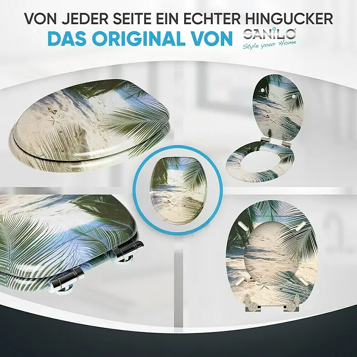 SANILO WC-Sitz Beach mit Absenkautomatik - MDF, Beige, Mit Absenkautomatik