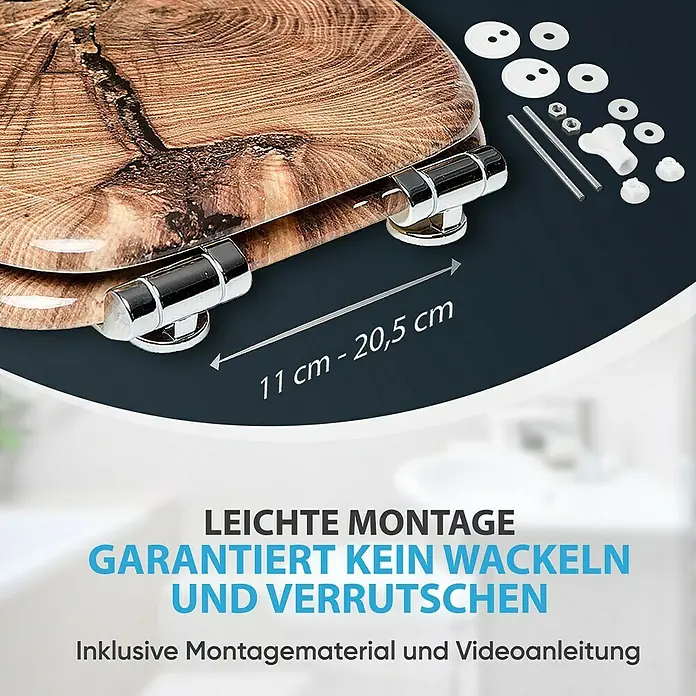 SANILO WC-Sitz Old Tree mit Absenkautomatik - MDF, Braun, Mit Absenkautomatik