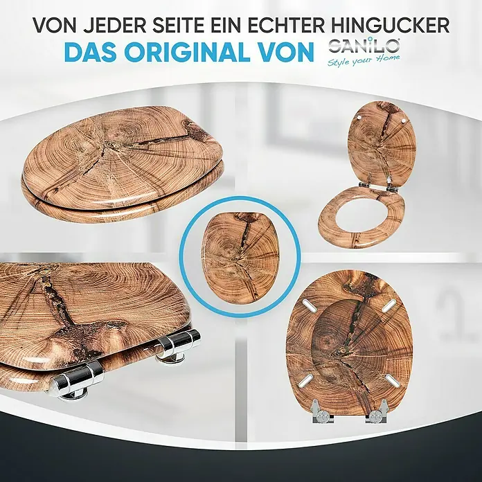 SANILO WC-Sitz Old Tree mit Absenkautomatik - MDF, Braun, Mit Absenkautomatik