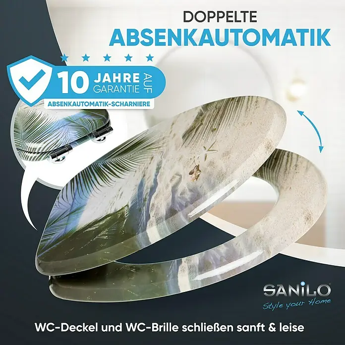 SANILO WC-Sitz Beach mit Absenkautomatik - MDF, Beige, Mit Absenkautomatik