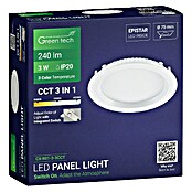 Green Tech LED panel okrugli  (3 W, Ø x V: 8,2 x 2,5 cm, Bijela) | BAUHAUS