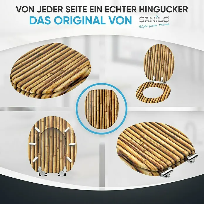 SANILO WC-Sitz Bambusa mit Absenkautomatik - MDF, Braun, Mit Absenkautomatik