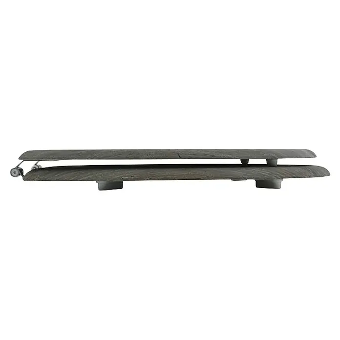 Tapa de WC Blue ridge - MDF, Natural oscuro, Sin caída amortiguada - Bandeja de servir de dos niveles de madera oscura con bisagra.