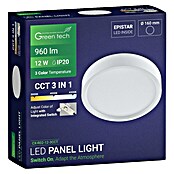 Green Tech LED panel  (12 W, Ø x V: 16 x 4 cm, Bijela) | BAUHAUS