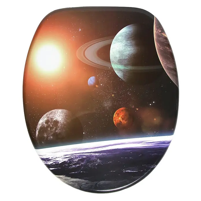 SANILO WC-Sitz Planeten mit Absenkautomatik - MDF, Multicolor, Mit Absenkautomatik