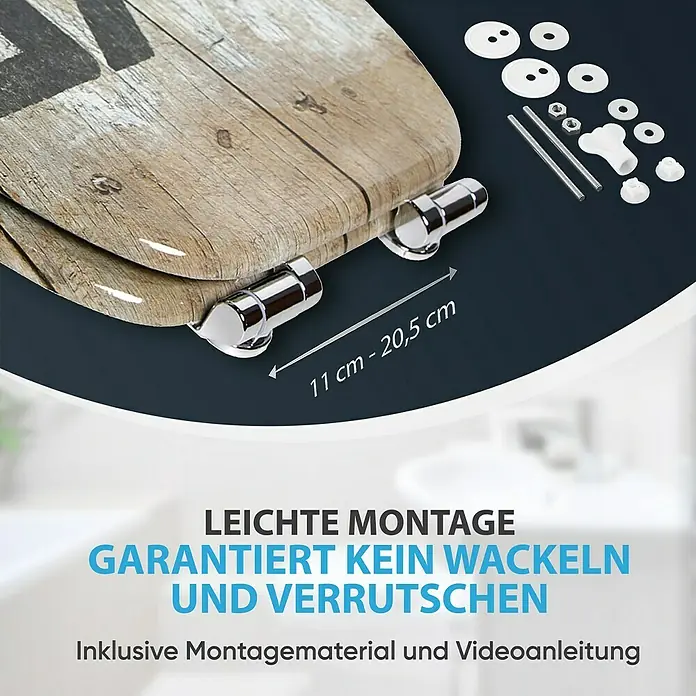SANILO WC-Sitz Old Style mit Absenkautomatik - MDF, Braun, Mit Absenkautomatik