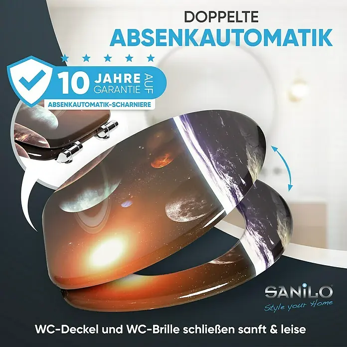 SANILO WC-Sitz Planeten mit Absenkautomatik - MDF, Multicolor, Mit Absenkautomatik