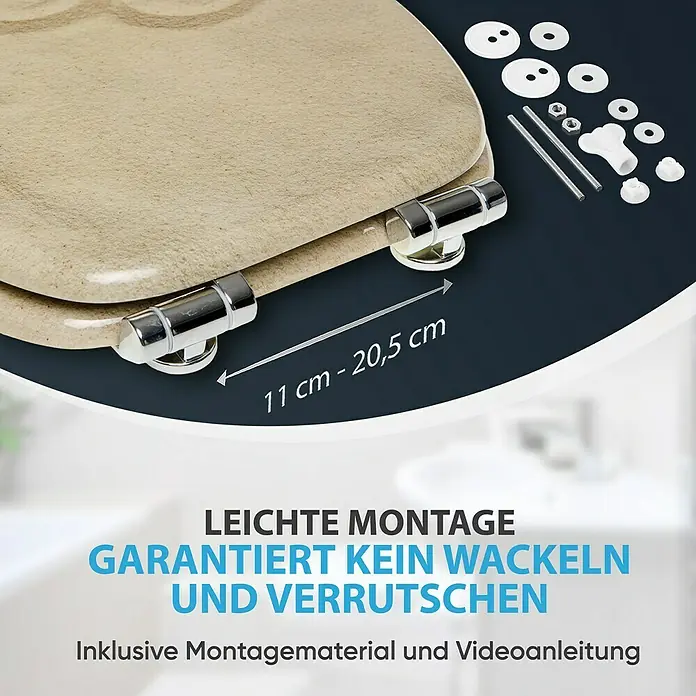 SANILO WC-Sitz Sandy mit Absenkautomatik - MDF, Braun, Mit Absenkautomatik