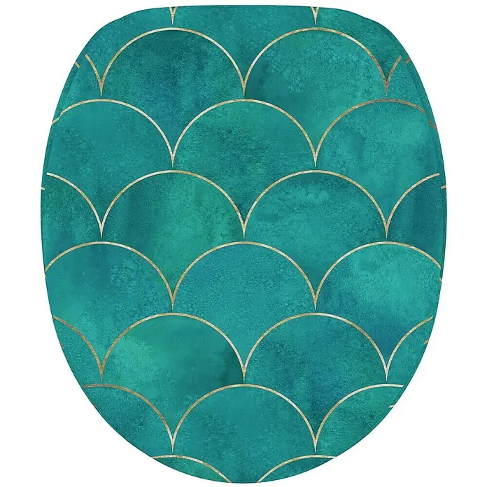 SANILO WC-Sitz Aquarell mit Absenkautomatik - MDF, Blau, Mit Absenkautomatik