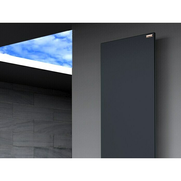 Designheizkörper Manhattan 3 (47 x 180 cm, Ohne Handtuchhalter, 1.118 W bei 75/65/20 °C, Anthrazit)