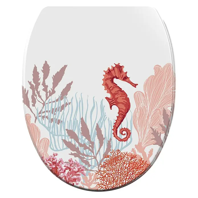 SANILO WC-Sitz Sea Horse mit Schnellverschluss - MDF, Weiß, Mit Absenkautomatik
