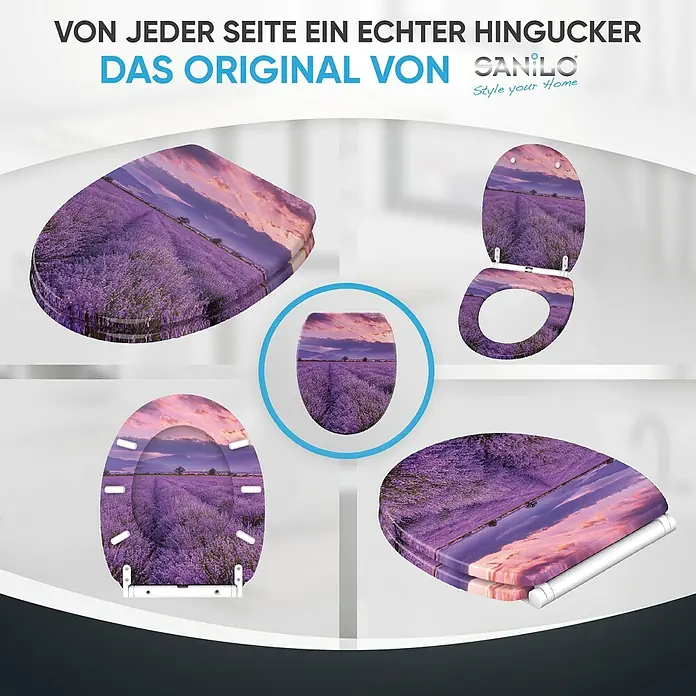 SANILO WC-Sitz Lavendel mit Schnellverschluss - MDF, Lila, Mit Absenkautomatik
