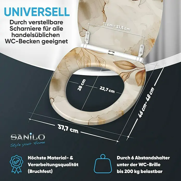SANILO WC-Sitz Faylora mit Schnellverschluss - MDF, Orange, Mit Absenkautomatik