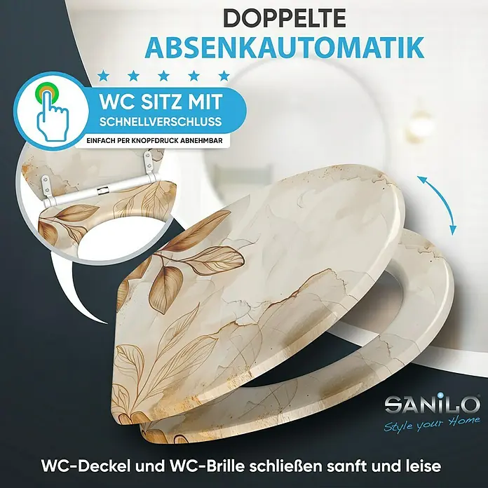 SANILO WC-Sitz Faylora mit Schnellverschluss - MDF, Orange, Mit Absenkautomatik