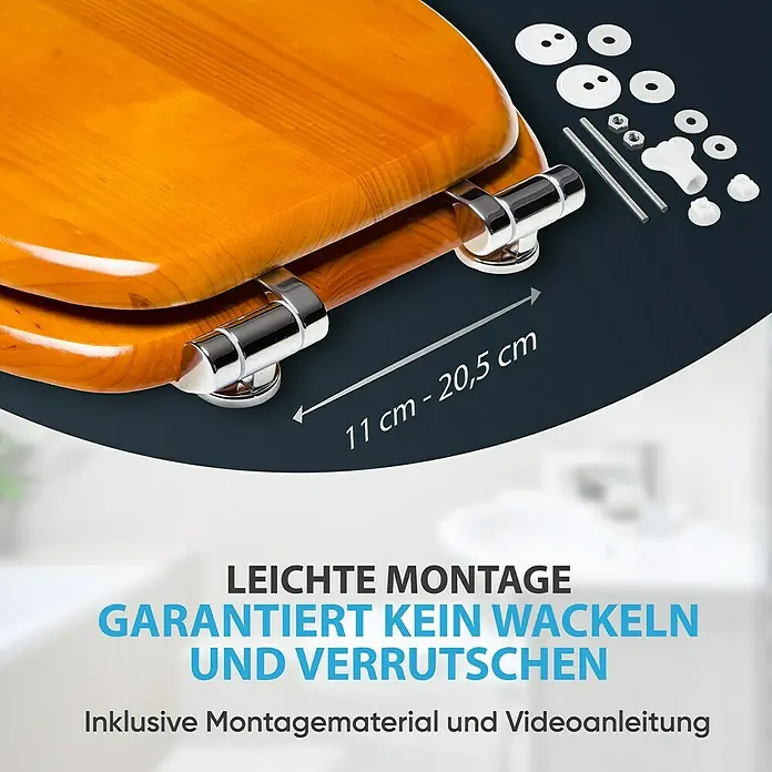 SANILO WC-Sitz Holz mit Absenkautomatik - Holz, Braun, Mit Absenkautomatik